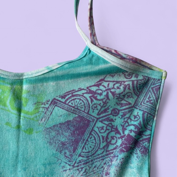 Vintage Y2K Paris Mesh Cami Top - Rare Graphic Print - Picture 2 of 6